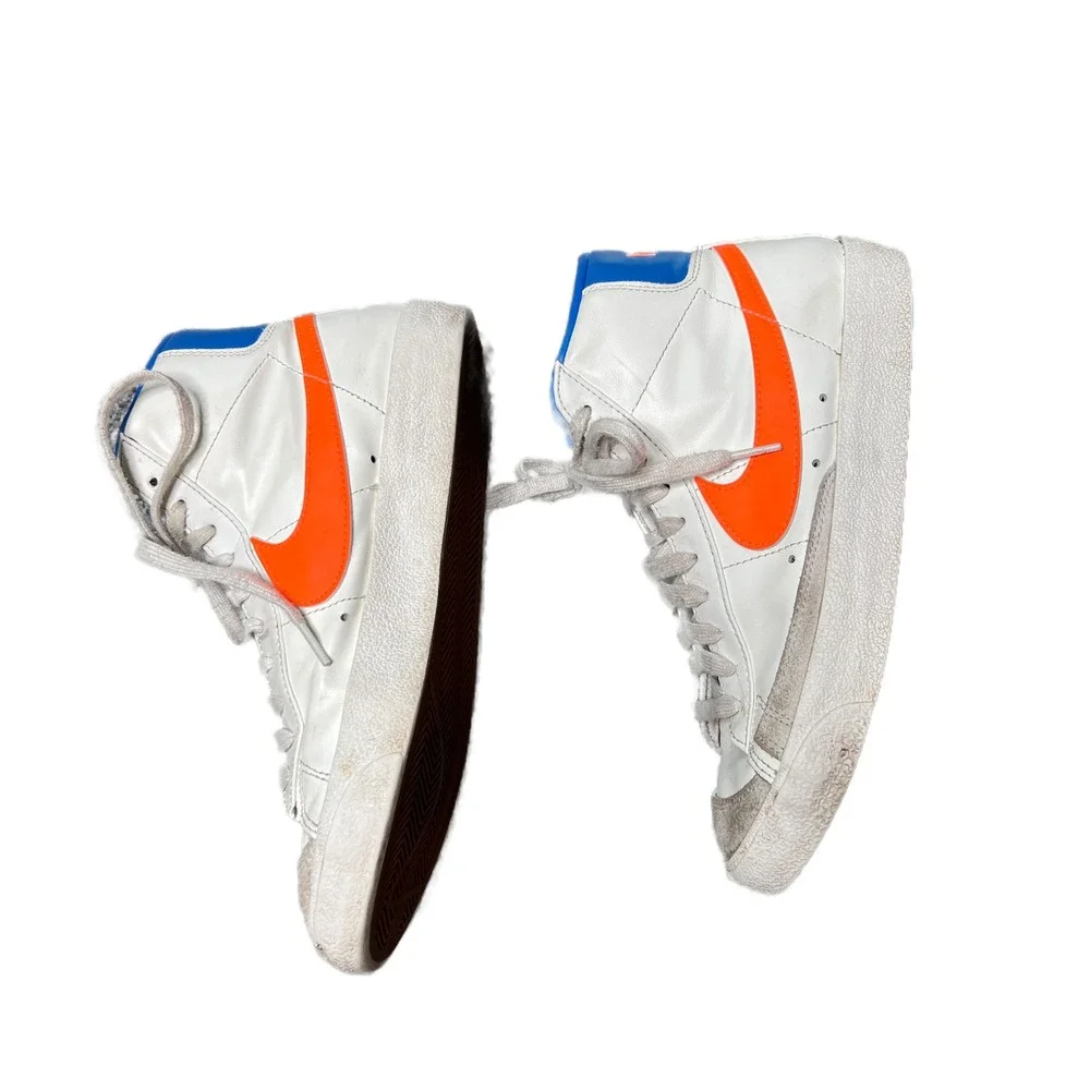 Nike Blazer Mid 77 Vintage Sail White Orange Leather High Top Sneakers Women 8.5